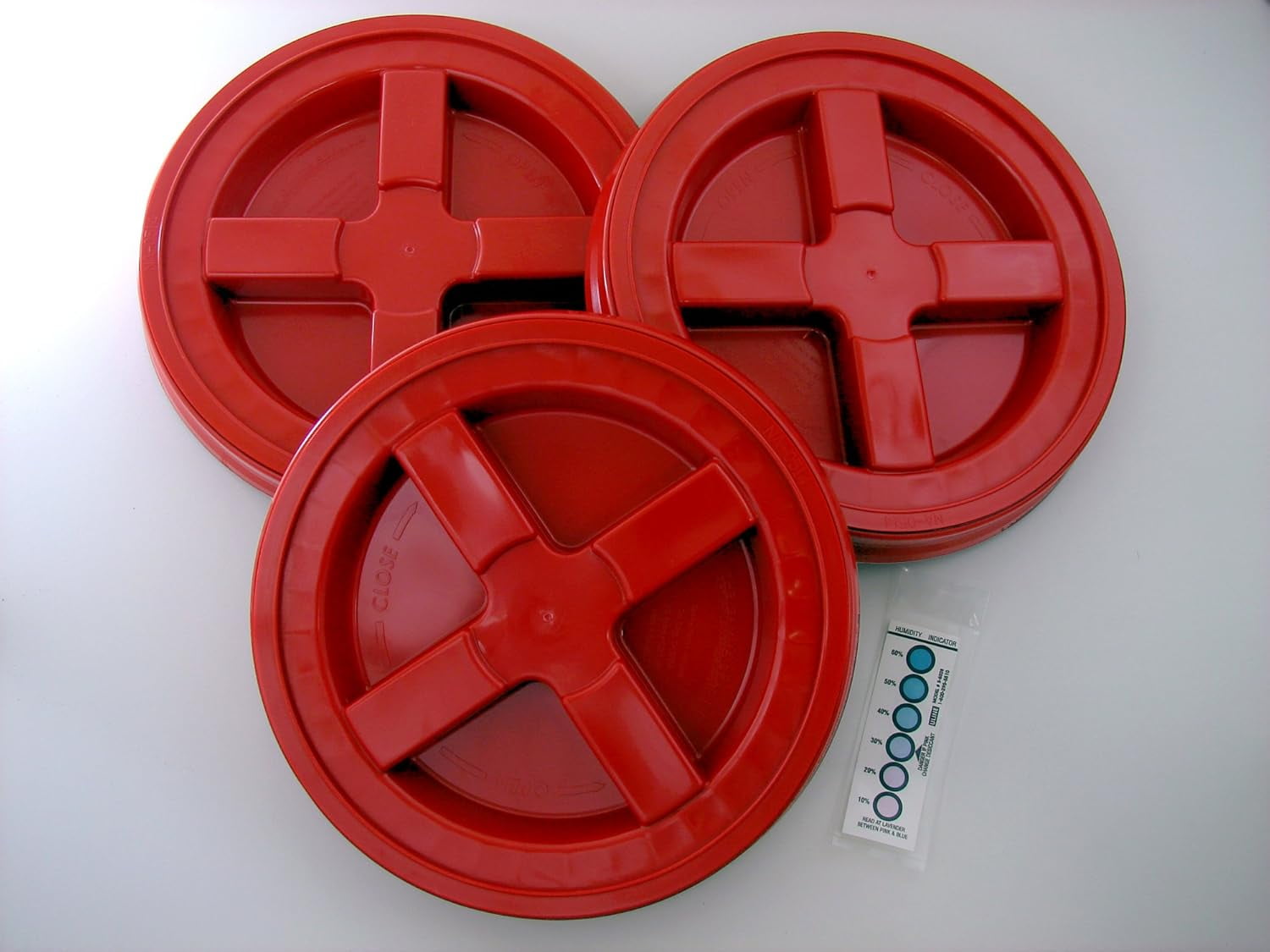 Gamma Seal Lid, Red, 3 Pack New! Boxed! 5 Gallon Bucket Lids