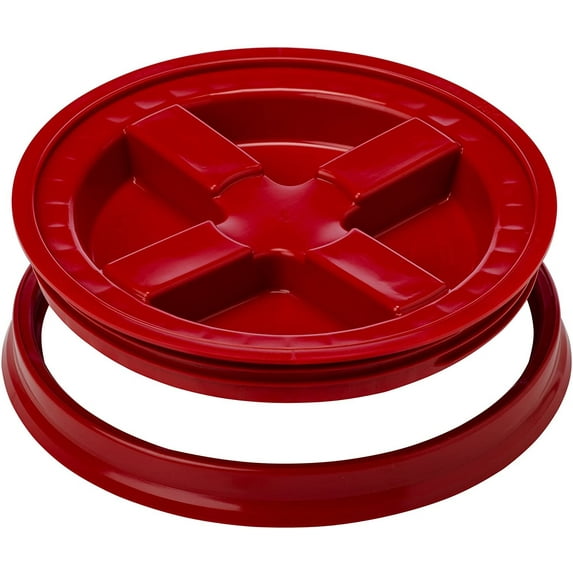 Gamma Seal Screw On Bucket Lids - For 5 Gallon Buckets - Red - Lid Only - Bucket Not Included