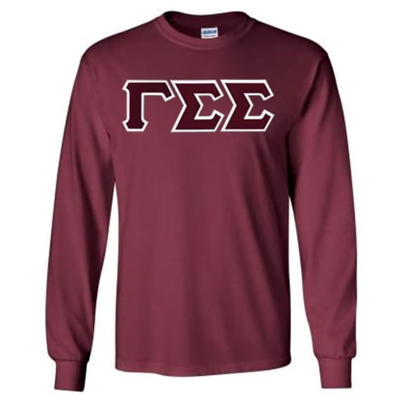 Gamma Sigma Sigma Lettered Long Sleeve Tee Large Maroon