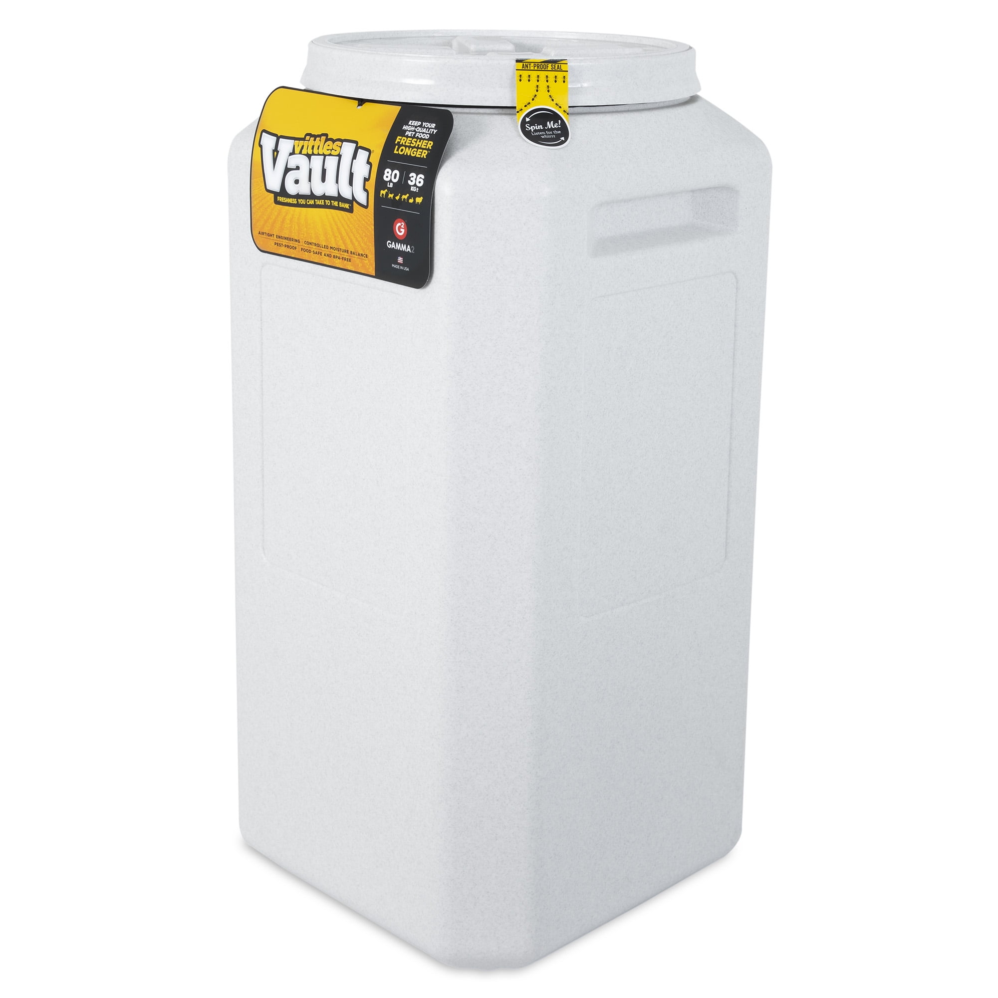 Gamma2 Vittles Vault Outback Plastic Pet Food Storage Container, Grey