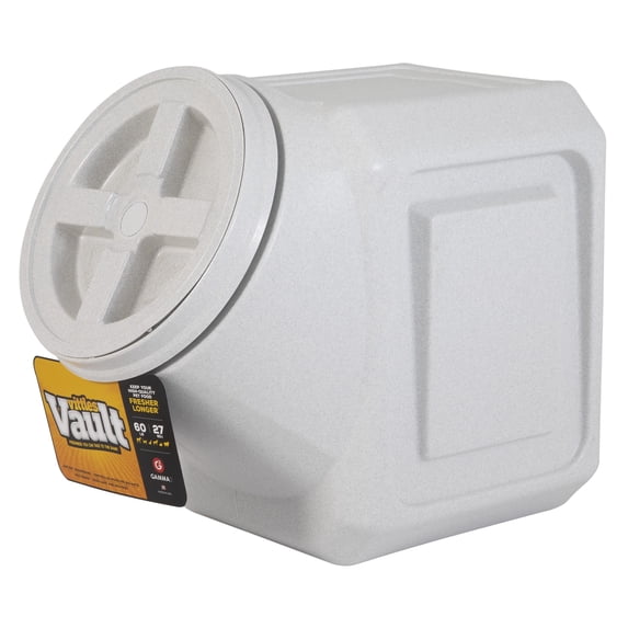Gamma2 Vittles Vault Outback Stackable Plastic Dry Pet Food Storage Container for Dogs, Gray, 60 Pound Capacity
