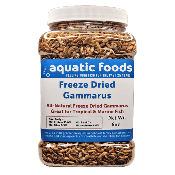 Gammarus Shrimp--Freeze Dried. Great for All Tropical Fish, Marine Fish, Cichlids, Carnivores, Discus, Coldwater Fish, Goldfish, Koi, Turtles Even Birds and Reptiles6oz Med Jar