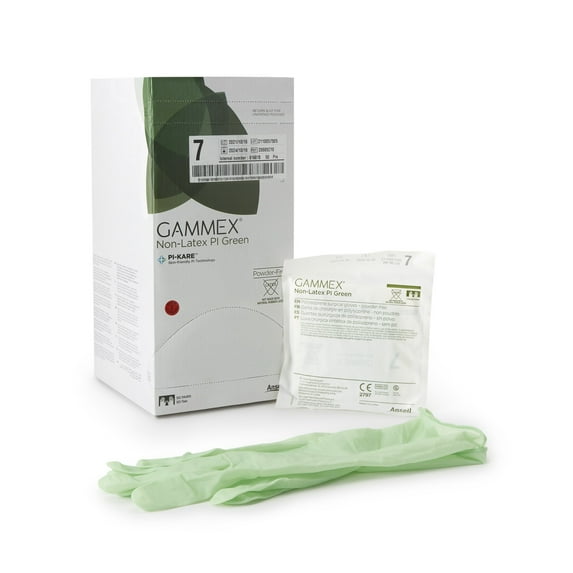 GAMMEX Non-Latex PI Green Disposable Sterile Polyisoprene Surgical Glove Standard Cuff Length SIZE 7 20685270 50 per Box