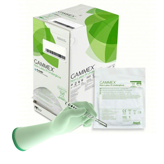 Gammex Non-Latex PI Polyisoprene Surgical Underglove, Size 6, Green (BX/50)