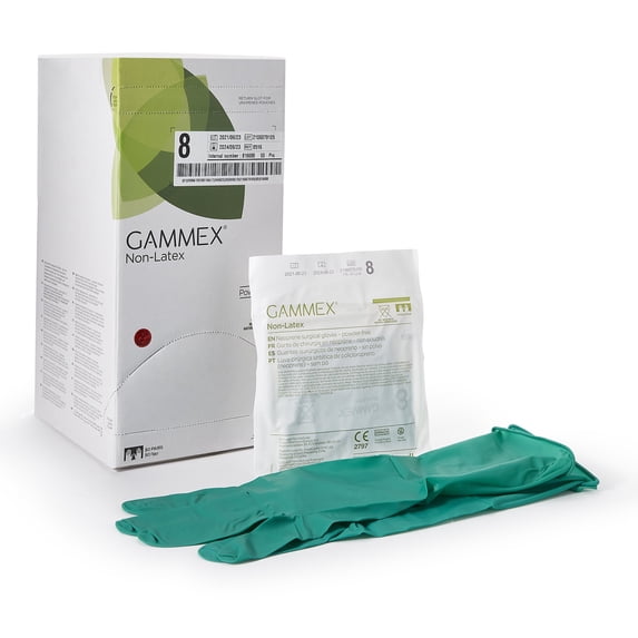 GAMMEX Non-Latex Disposable Sterile Polyisoprene Surgical Glove Standard Cuff Length SIZE 8 8516 50 per Box