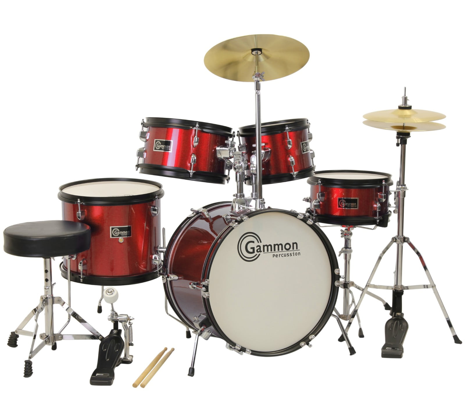 Gammon drum set complete junior kit with cymbals sticks hardware and stool deals
