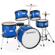 Gammon Percussion 5pc Junior Drum Set - Beginner Kit with Stool & Stands - Blue