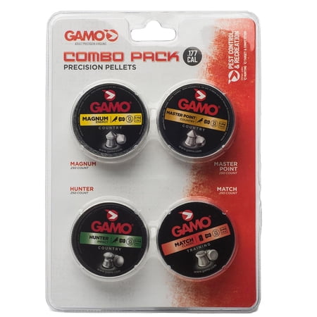GAMO Combo Pack (Magnum 7.6 gr, Masterpoint 7.6 gr, Hunter 15.43 gr, Match 7.6 gr) .177 1000 Count, 632092954