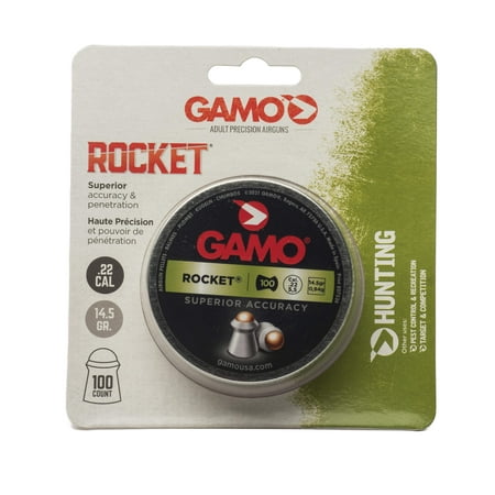 Gamo Rocket Pellets .22 Caliber 100 Count Ammunition for Pellet Air Rifles