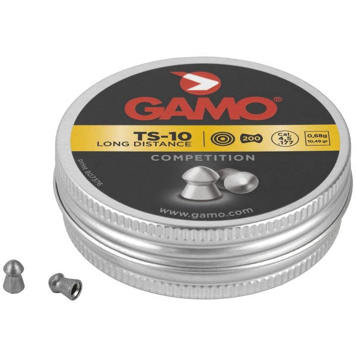 Gamo TS-10 .177 Caliber Pellets - 200 Count Tin, Domed Tip, 10.49 Grain For Long Distance Target Shooting