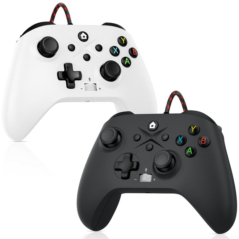 Gamrombo 2 Pack 10 FT Wired Xbox Controller for Xbox One Xbox One S X and Xbox Series X S Compatible with Windows PC Black White Walmart