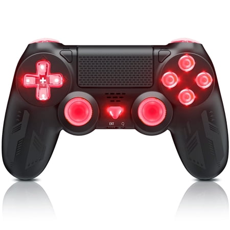 Gamrombo P-4 Wireless Controller, P4 Controller with RGB Backlight, Compatible with P4/Slim/Pro/PC (Black)
