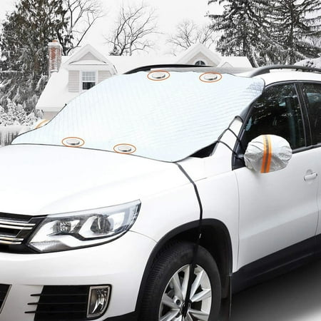 Gamurry 4-Layer 71" Universal Car Windshield Cover, Protects Vehicles SUV Window from Snow Ice Sun