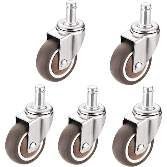 Gamvdout 1.5/2 Inch Rubber Castor Wheels M10 Thread Fixing Nuts Included Trunk 360 Degree Rotating Swivel Caster with Brakes Office Chair Caster Quiet I (Circlip 38