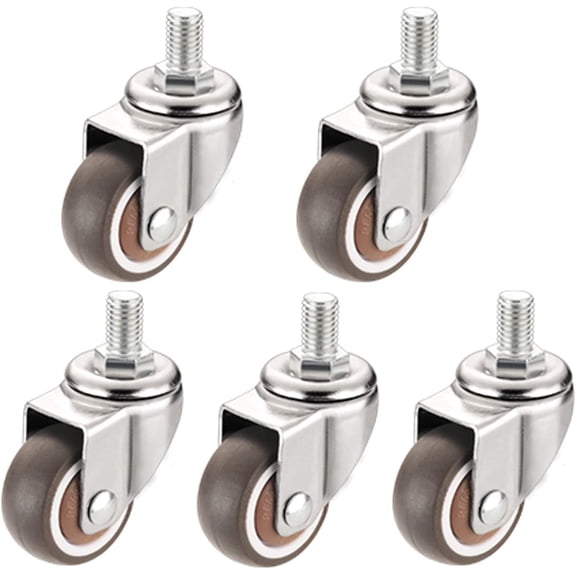 Gamvdout 1.5/2 Inch Rubber Castor Wheels M10 Thread Fixing Nuts Included Trunk 360 Degree Rotating Swivel Caster with Brakes Office Chair Caster Quiet I (Circlip 38