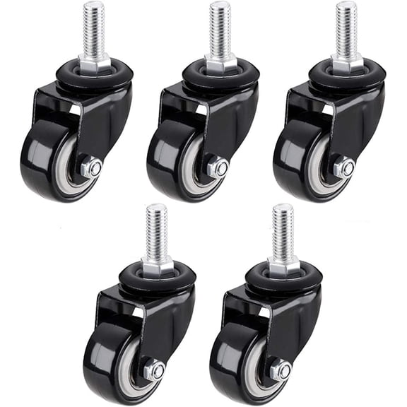Gamvdout 1.5 Inch Polyurethane casters with M8 M10 Thread Stem 360 Degree Rotating Swivel Caster with Brakes Hardware Accessories Office Chair Caster Quiet I (Brake M1