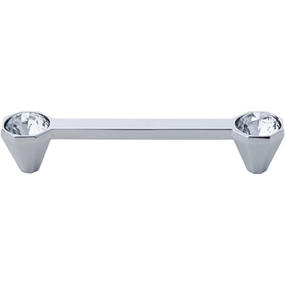 Gamvdout 1 Pieces Dresser Hardware Handles Crystal Door Knob Clear Cabinet Knobs Round Cupboard Cabinet Drawer Handle Closet Pull Handles for Kitchen Cupboards Chrome