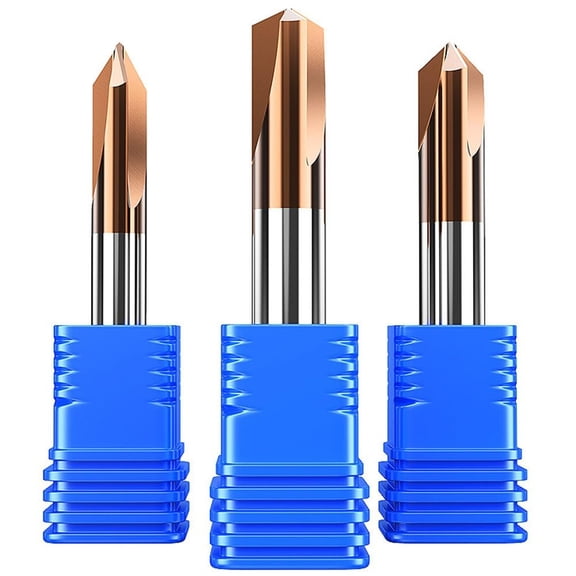 Gamvdout 1PC CNC Carbide Chamfer Milling Cutter 60 90 120 Degree 8mm Cutter Coated 3 Flutes Deburr End Mill Engraving Chamfer for Steel