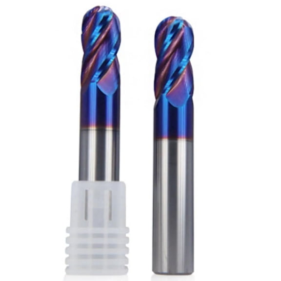 Gamvdout 1PC HRC65 4 Flutes Ball End Mill Tungsten Carbide Cutter CNC Router Bit Milling Cutter Tool R0.5mm-10mm for Metal Steel