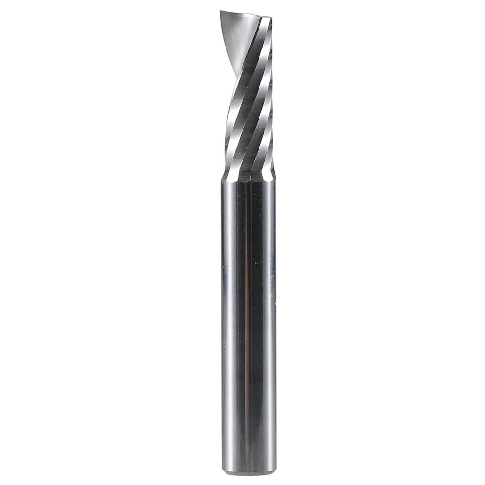 Gamvdout 1pc CNC Router Bit Engraving Cut 3.175 /4/6 Shank Single Flute Milling Cutter Spiral End Mill Woodworking Aluminum