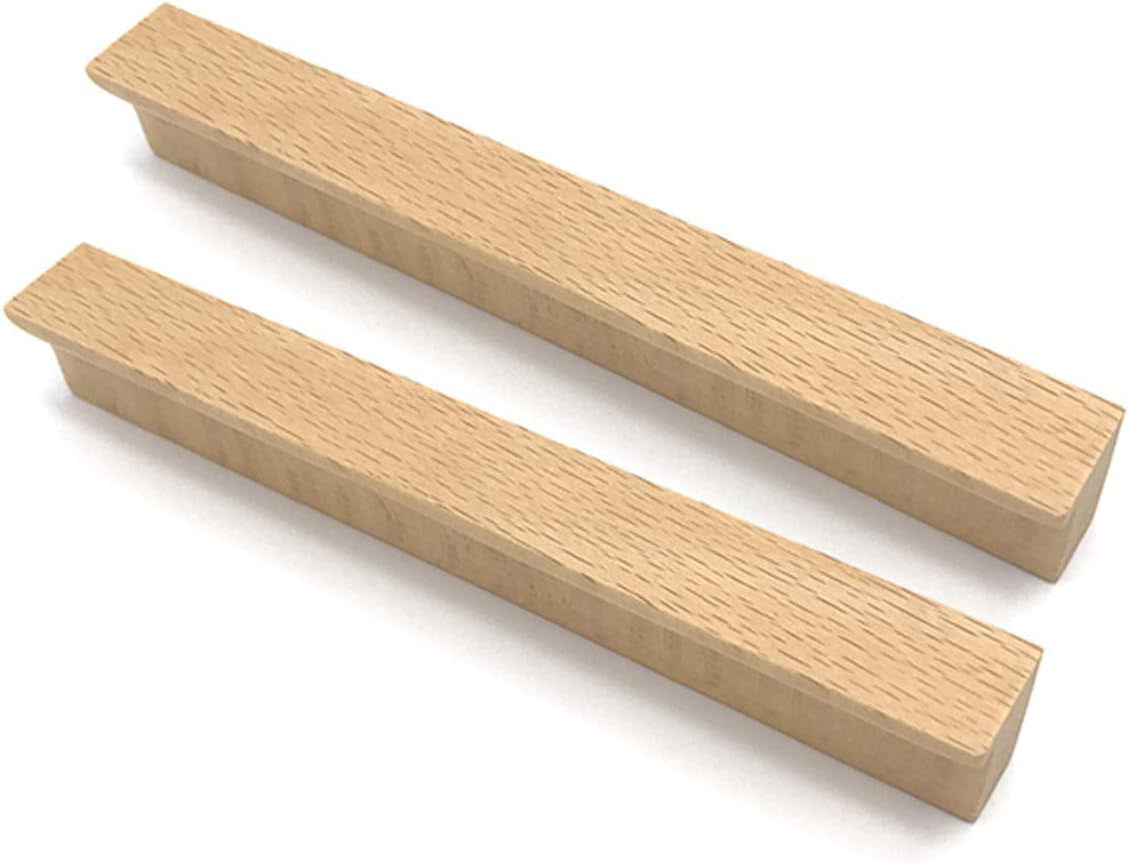 Gamvdout 2 Pieces Wooden Handle Pull Handles Furniture Hardware Handle for Kitchen Cupboards Bathroom Cabinet Handles and Knobs Drawer Handle Drawer Handle