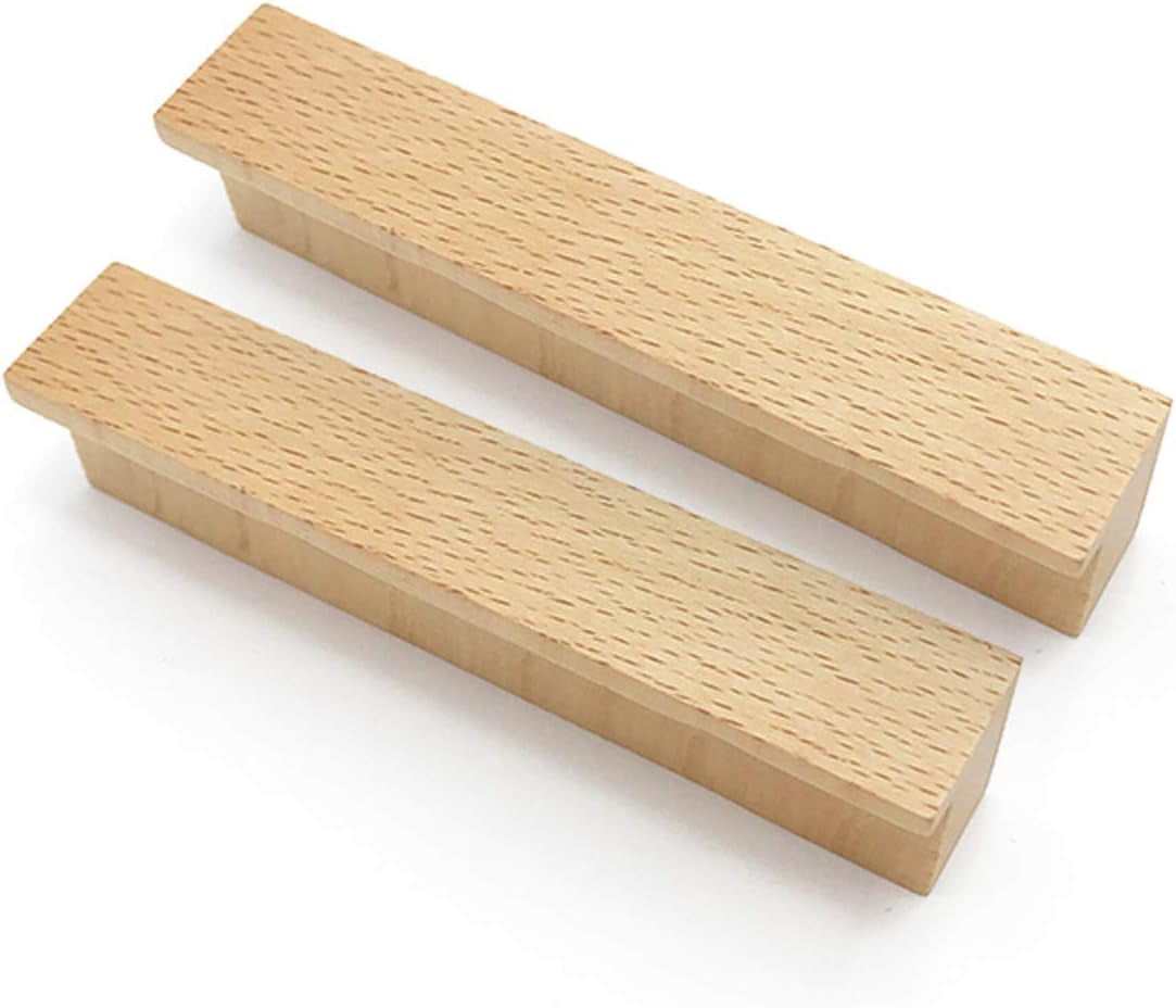 Gamvdout 2 Pieces Wooden Handle Pull Handles Furniture Hardware Handle for Kitchen Cupboards Bathroom Cabinet Handles and Knobs Drawer Handle Drawer Handle