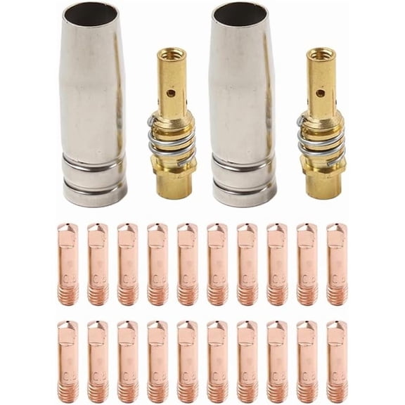 Gamvdout 20Pcs Gas Nozzles MIG Welding Equipment Contact Tip 0.035" for MB 15AK Mig Welding Gun