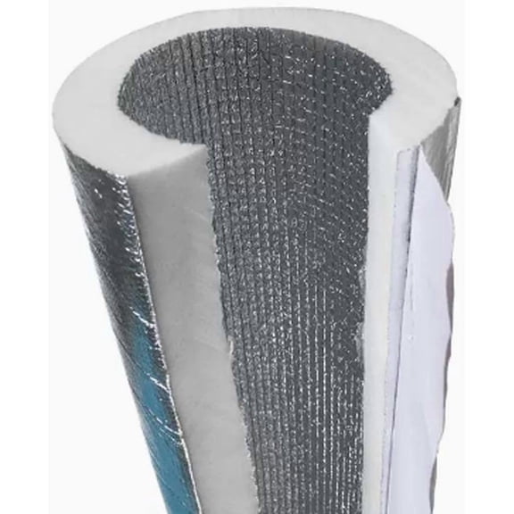 Gamvdout 20mm Outdoor Anti-Freeze Insulation Pipe Self-Sealing Pipe Insulation Foam Tube Half-Split Aluminum Foil Pipe Lagging Protective Cover ID 27mm-219mm