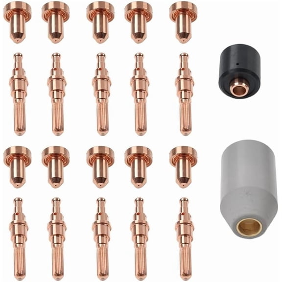 Gamvdout 22Pcs Plasma Torch Cutting Nozzle Tips Electrode Consumables Copper For SL60 SL100
