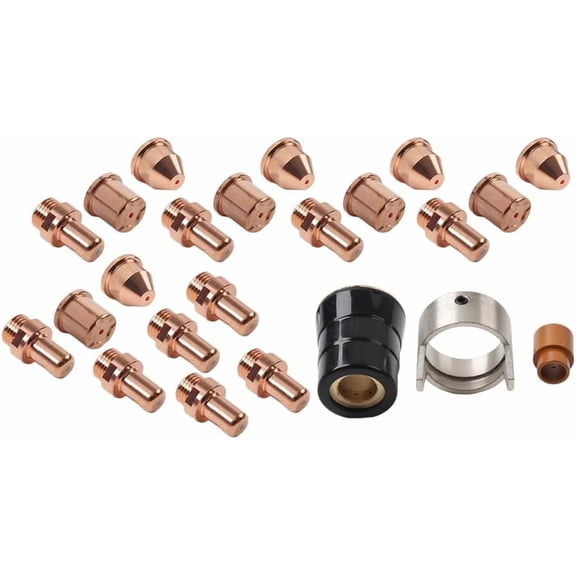 Gamvdout 23PCS Plasma Cutting Electrode Tips PD0088-12 Nozzles Torch Copper For CB70 Torches Cut 60A