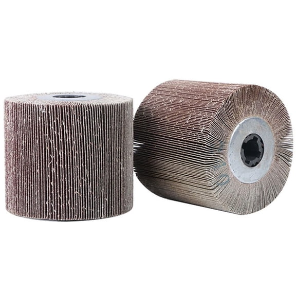Gamvdout 2Pack 120x100x19mm Flap Wheel Abrasive Cloth Wire 60 80 120 180 240 320 Grit Drawing Polishing Burnishing Drum Sanding Wheel for Stainless Steel