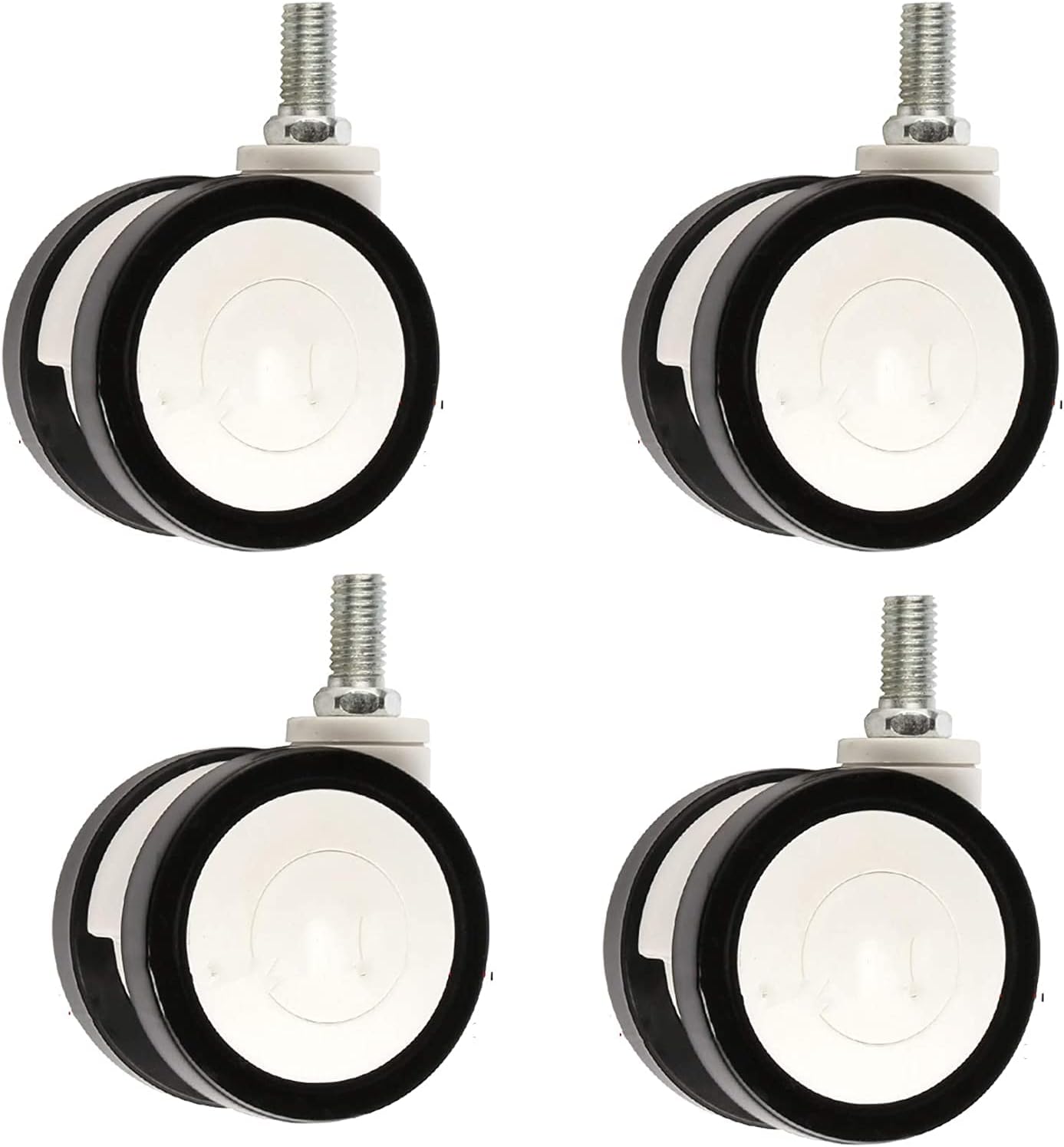Gamvdout 3 Inch Polyurethane Casters Swivel Caster Wheels with Brake 360 Degree Rotating Threaded Stem Diameter 12x25mm  Equipment Casters Mute I