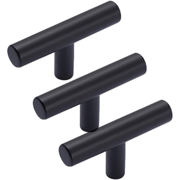 Gamvdout 3 Pcs Cupboard Handles Black T-Shaped Handle Kitchen Cabinet Door Handles Chest of Drawers Door Knobs for Wardrobes Cabinet Hardware Pulls