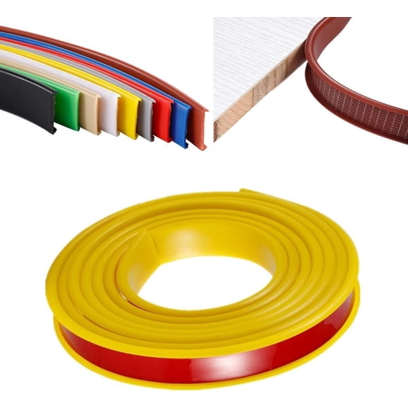 Gamvdout 5M Self Adhesive Furniture Edging Tape, U-Shaped Soft TPE Edge Trim Sealing Strip, Kitchen Worktop Edging Strip, Anti Collision for DIY Cabinet Wardrobe Table