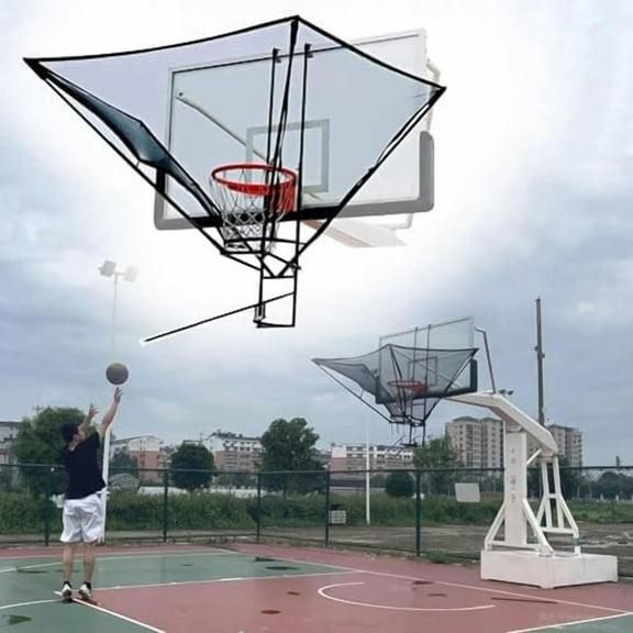 Gamvdout Basketballtrainer Basketball Ball Server Portable Ball Return Net for Basketball Hoop Basketball Rebounder Return Chute Basketball Shot Returner Basketball Return Attachment for Shooting