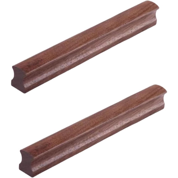 Gamvdout Cabinet Knobs 2Pcs Cabinet Door Wooden Handle Drawer Cabinet Solid Wood Log Color Wardrobe Long Handle 64Mm Black Walnut