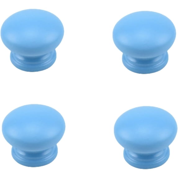 Gamvdout Cabinet Knobs 4Pcs Beech Color Mushroom Head Handle Drawer Tv Cabinet Wardrobe Single Hole Children'S Room Wooden Handle Yellow 96Mm