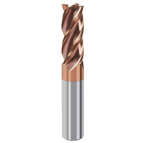 Gamvdout Carbide End Mill Bit - Tungsten Steel 4 Flute Sharp Corner Milling Cutter Bronze Coating - CNC Tool - for Aluminium Metal Roughing Finishing