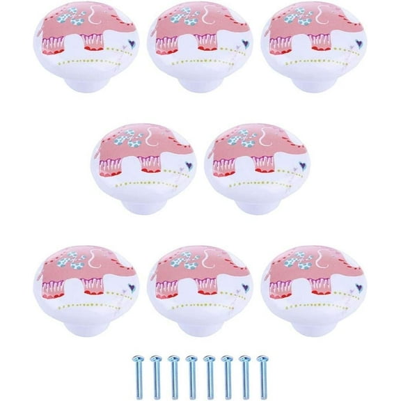 Gamvdout Children's Knobs Door Handle Drawer Pull Kids Door Knobs 8Pcs Ceramic Knobs Elephant Shape Children Drawer Knobs Handles for Cupboard/Cabinet/Wardrobe/Drawer Decor