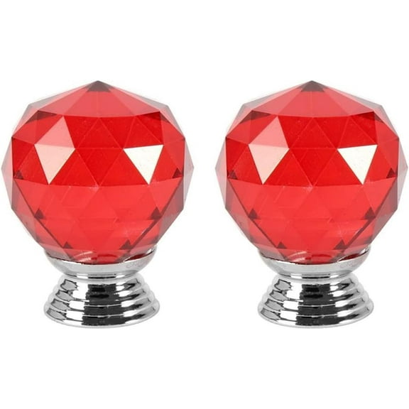 Gamvdout Crystal Drawer Knobs Dresser Knobs 2pcs Crystal Glass Cabinet Knob Cupboard Drawer Pull Handle Zinc Alloy Door Knob Drawer Handles Furniture Pulls Hardware