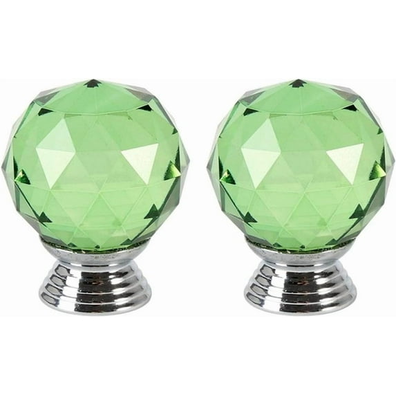 Gamvdout Crystal Drawer Knobs Dresser Knobs 2pcs Crystal Glass Cabinet Knob Cupboard Drawer Pull Handle Zinc Alloy Door Knob Drawer Handles Furniture Pulls Hardware