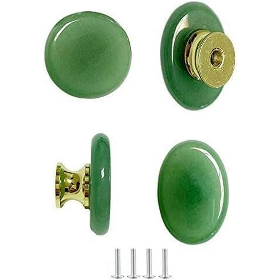 Gamvdout Crystal Drawer Knobs Dresser Knobs 4 Pcs Door Knob Natural Lapis Knobs Stone Knobs Crystal Glass Pull Handles for Drawer Cabinet Cupboard Dresser Home DIY with Screws   26x17mm