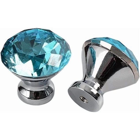 Gamvdout Crystal Glass Door Drawer Cupboard knobs 4pcs 30MM Crystal Glass Diamond Furniture Handles Drawer Wardrobe Kitchen Cabinets Cupboard Door Pull Knobs 30mm Pulls