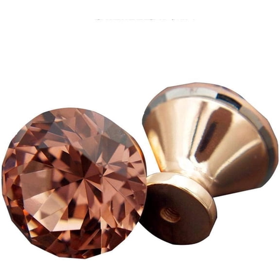 Gamvdout Crystal Glass Door Drawer Cupboard knobs 6 Sets of 30Mm Cabinet Dressing Table Wardrobe Drawer Handle Screw Wrapped K9 Crystal Glass Knob Geometry Diamond Cutting Door Handle 30Mm