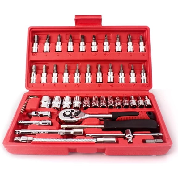 Gamvdout DIY Tool Kit 46Pcs Multifunctional Wrench Socket Set Professional Screwdriver Repair Tool Sets Tool Sets