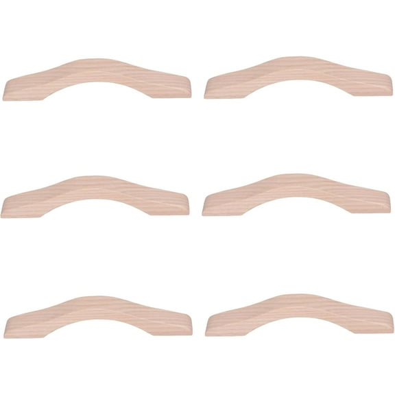 Gamvdout Drawer Knobs 6Pcs Solid Wood Furniture Handles Cabinet Wooden Door Drawer Handles 96Mm Rosewood Color