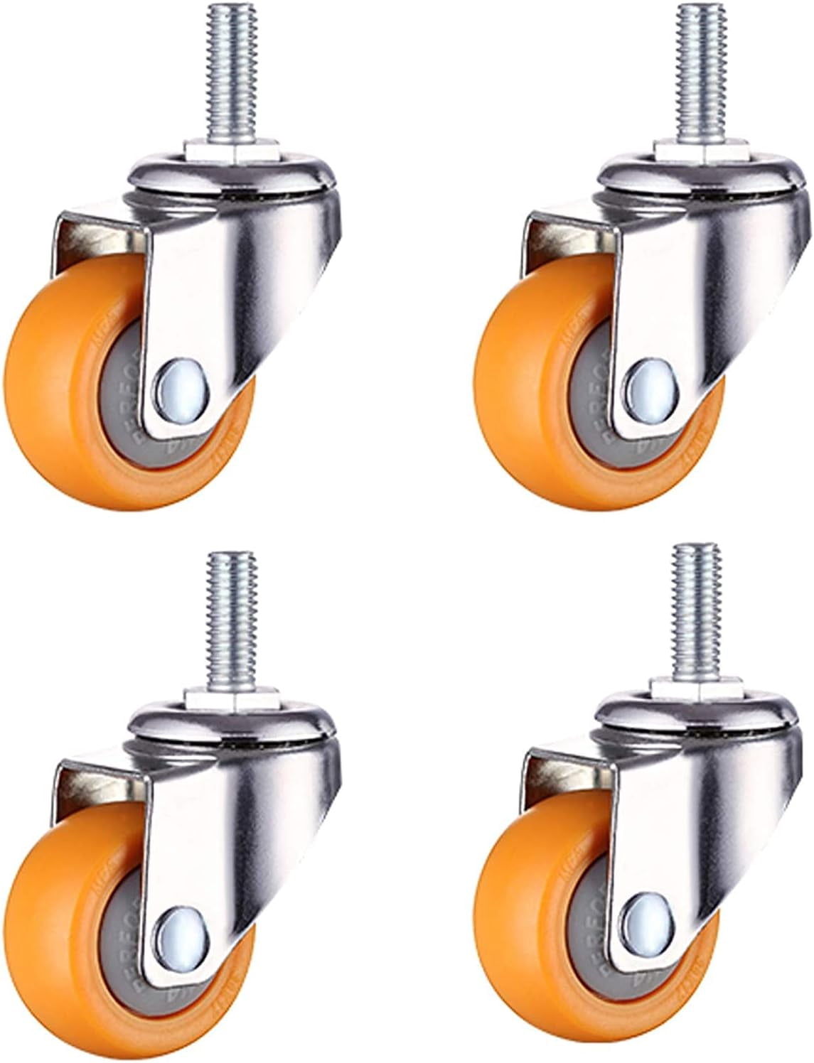 Gamvdout Furniture Casters with Brake 360 Degree Rotating Threaded Stem Caster Wheel M6 x 15mm for Office Chair Screws Mute I