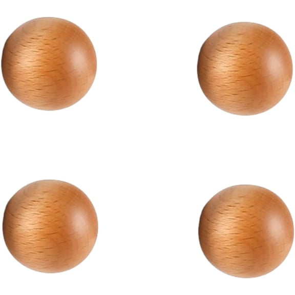 Gamvdout Furniture Knobs 4Pcs Drawer Cabinet Solid Wood Handle Wooden Wardrobe Door Log Cabinet Round Ball Single Hole Handle Beech