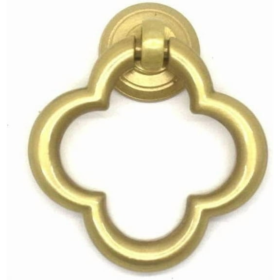 Gamvdout Gold Brass Knobs Door Handle Cabinet Drawer Pull Cabinet Knobs Classical Solid Brass Knobs Drawer Knobs Lucky Clover Shaped Kitchen Drawer Handles