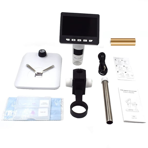 Gamvdout Lab Microscope Accessories 1000X 2.0MP Display Electronic Microscope 4.3" USB Microscope With 8LEDS